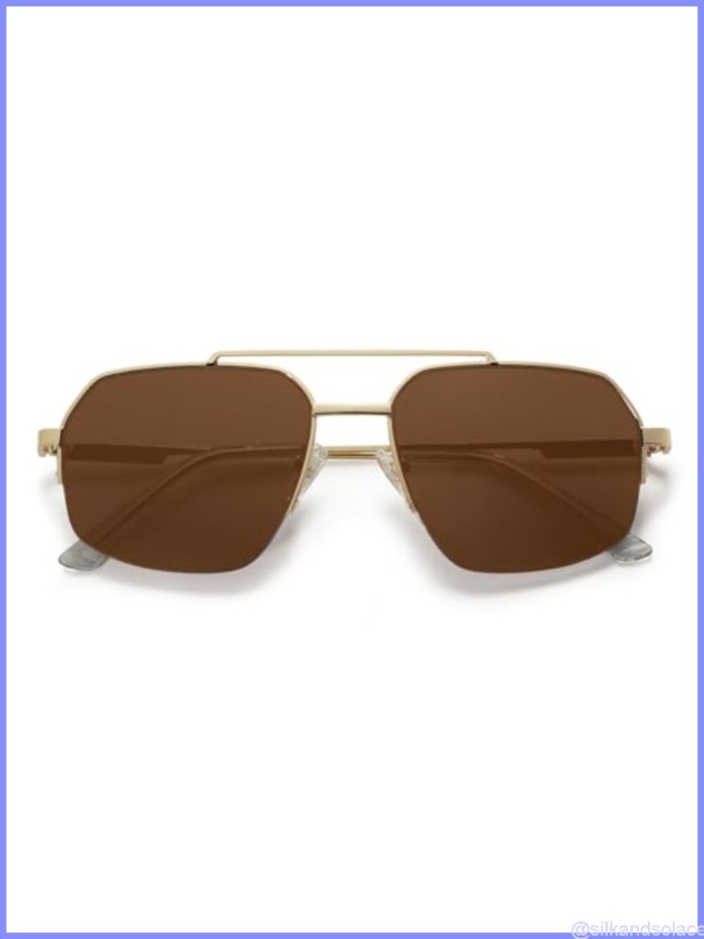 SOJOS Trendy Aviator Sunglasses Semi-Rimless Frame UV400